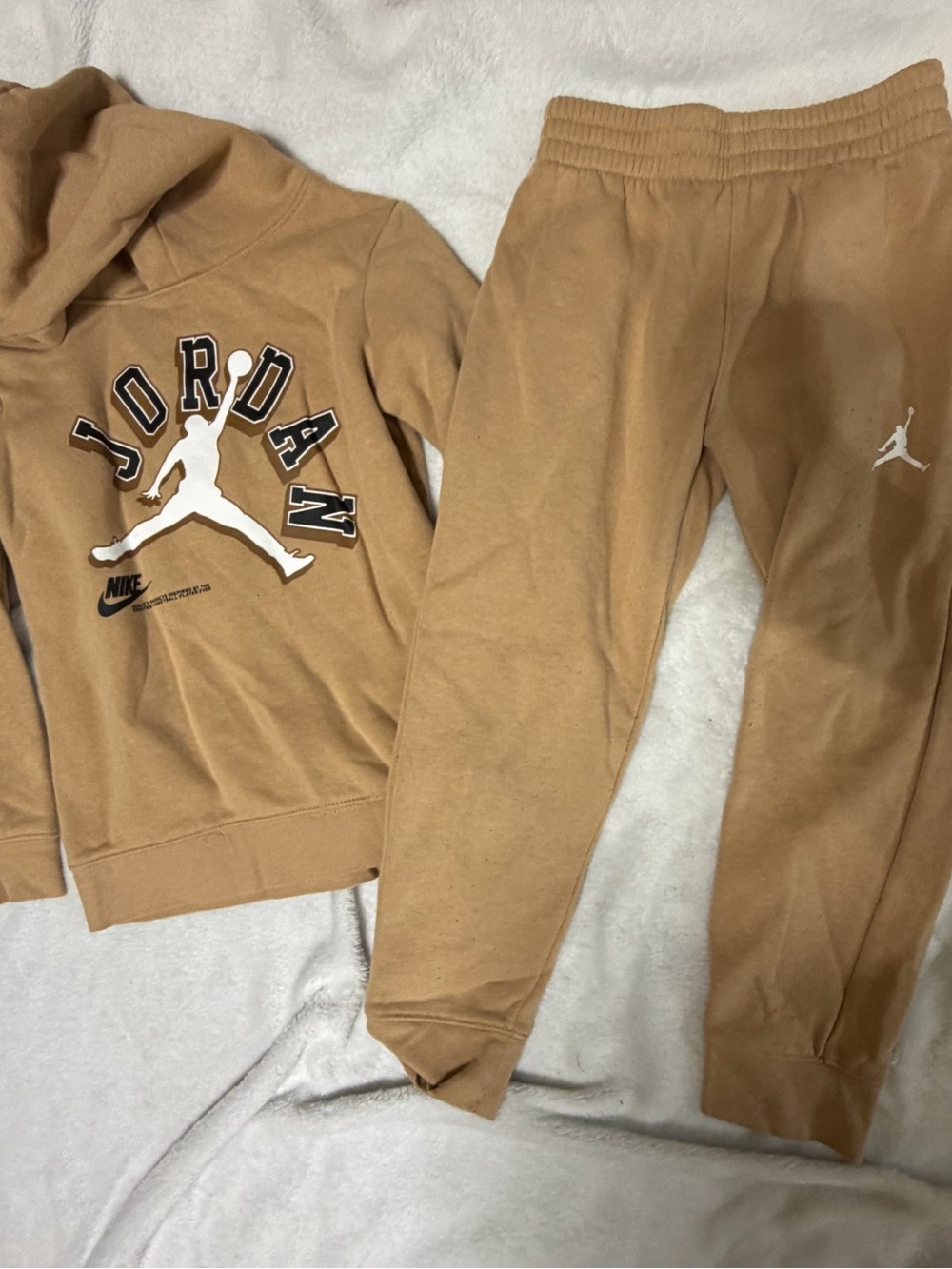 Jordan Kids' Tan Fleece Jogger Pants & Hoodie
